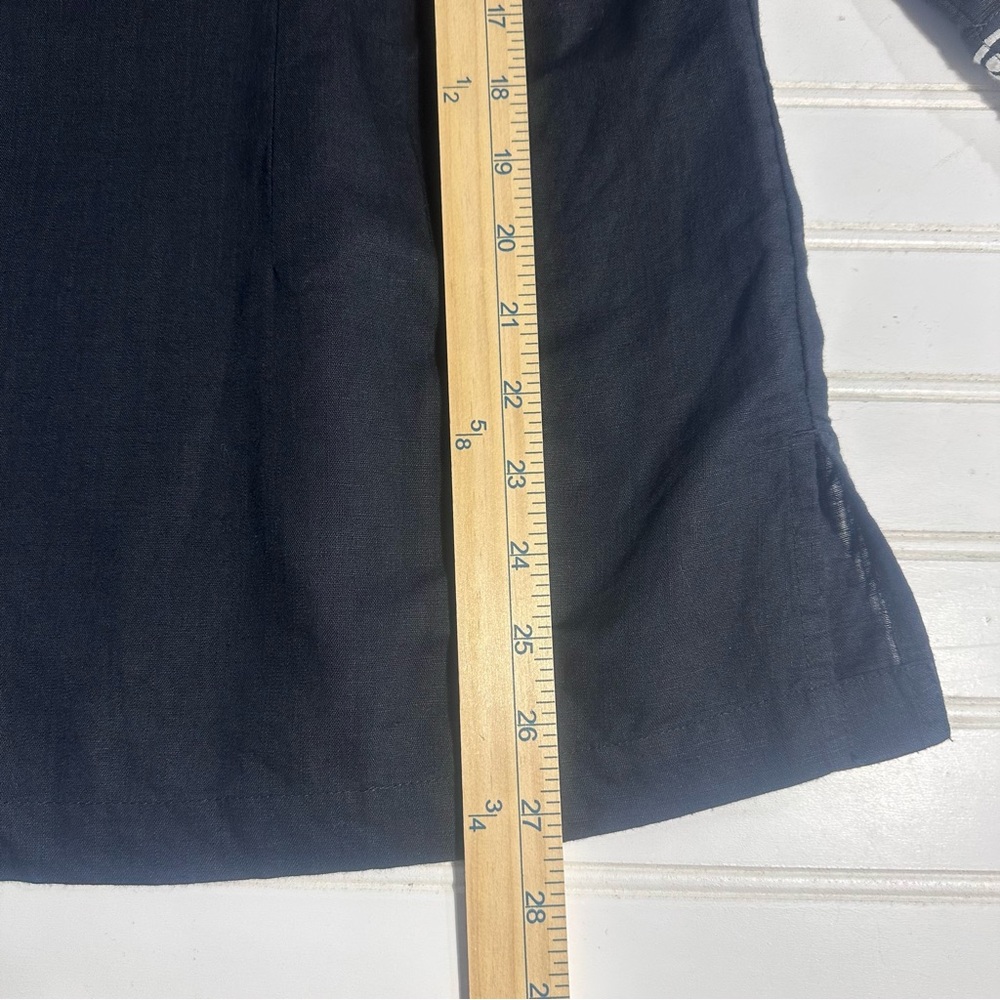 Talbots linen blend black embroidered top shirt women’s small - Picture 7 of 9